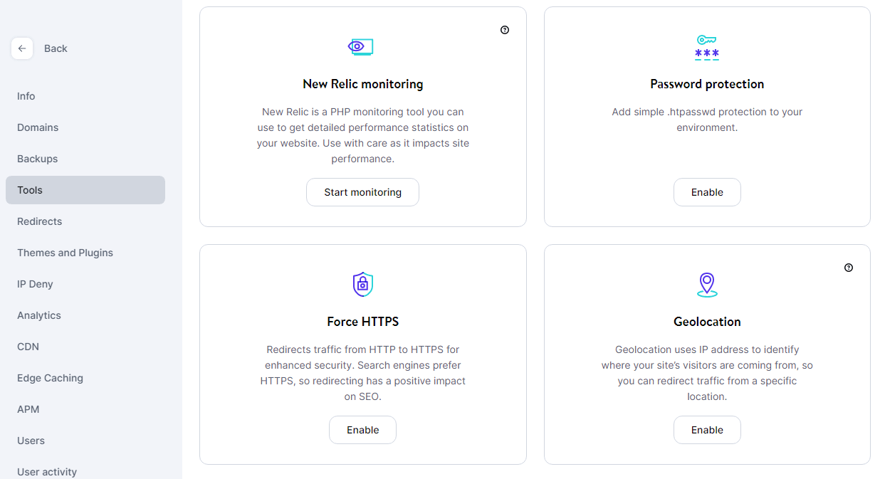 MyKinsta, HTTPS trafiğini yalnızca bir tıklama ile zorlamanızı sağlar